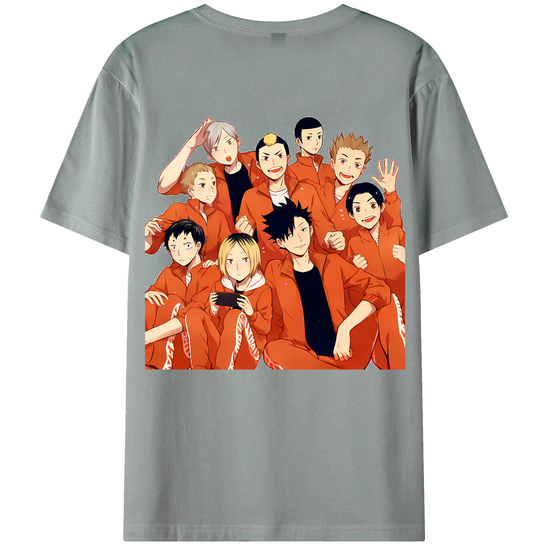 （画像用） ハイキュー!! Haikyu!! 綿100％ メンズ半袖Tシャツ（バックプリント） 通気性
